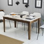 Hanah Home Milan 515 Mesa de Comedor Nogal y Blanco